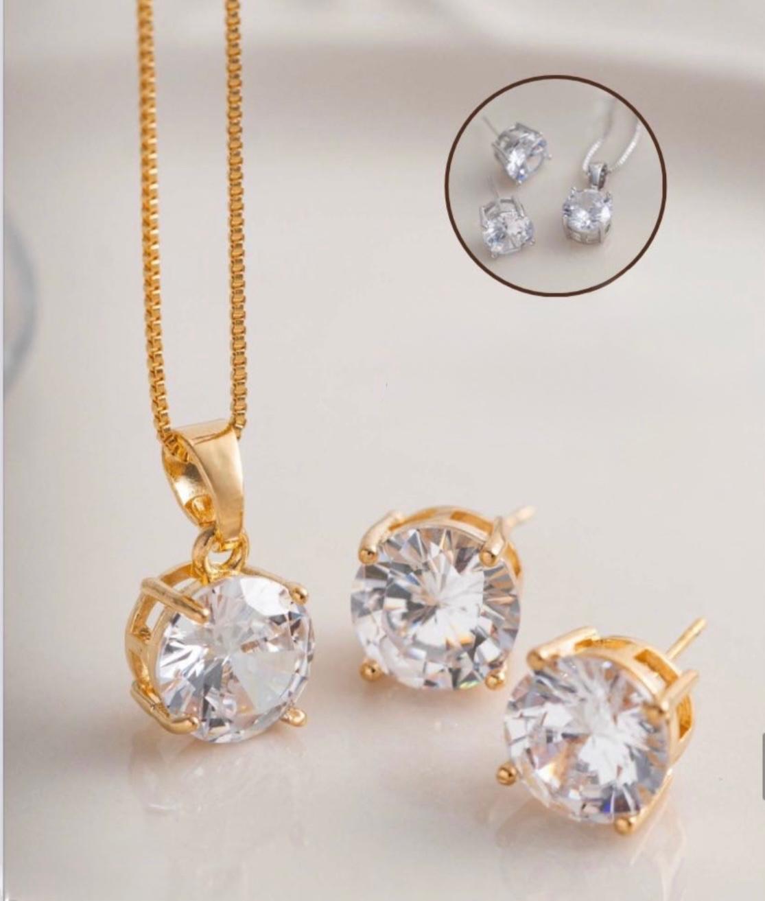 CONJUNTO PONTO DE LUZ CRISTAL DOURADO