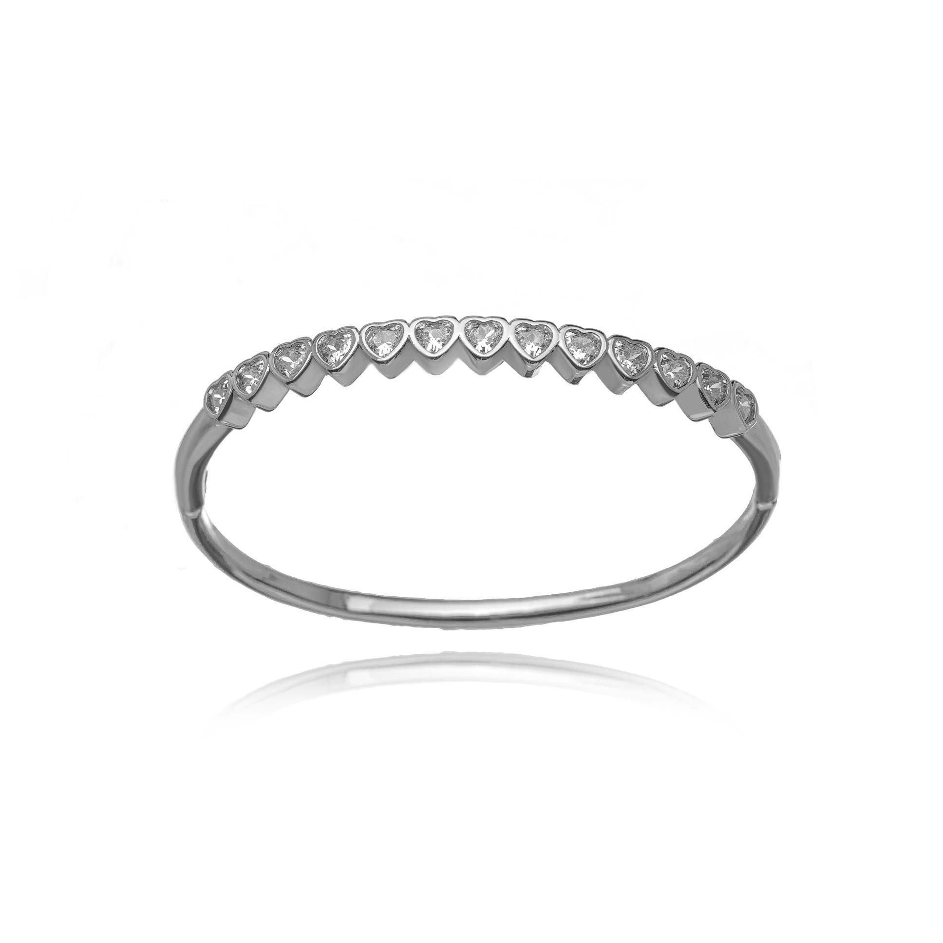 BRACELETE CORACAO CRISTAIS BRANCO