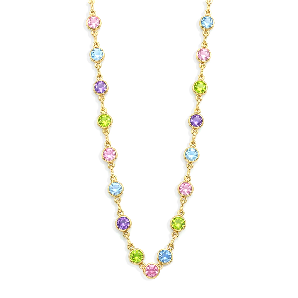 COLAR INFANTIL CRISTAIS COLOR DOURADO