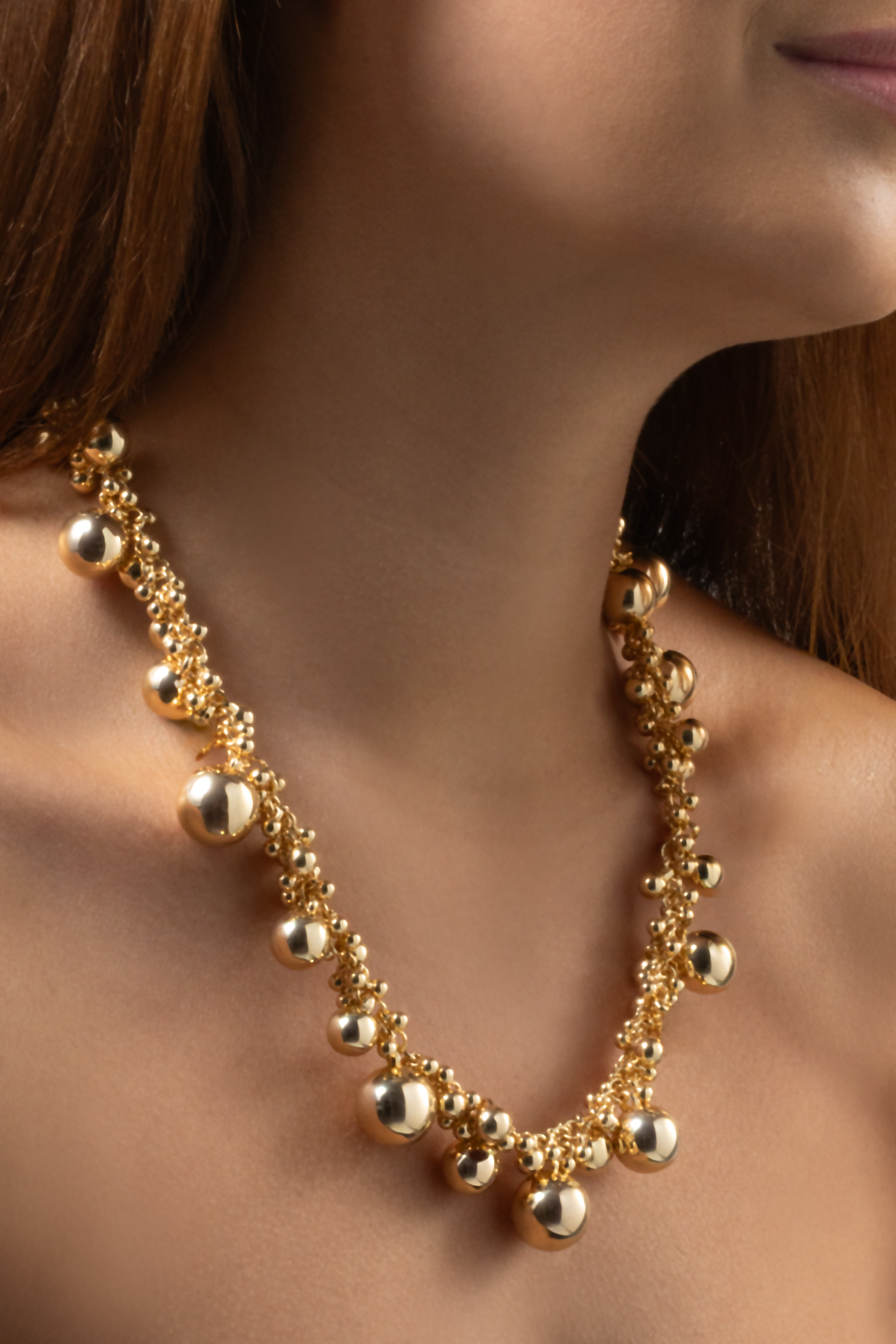 COLAR BOLAS LISAS DOURADO
