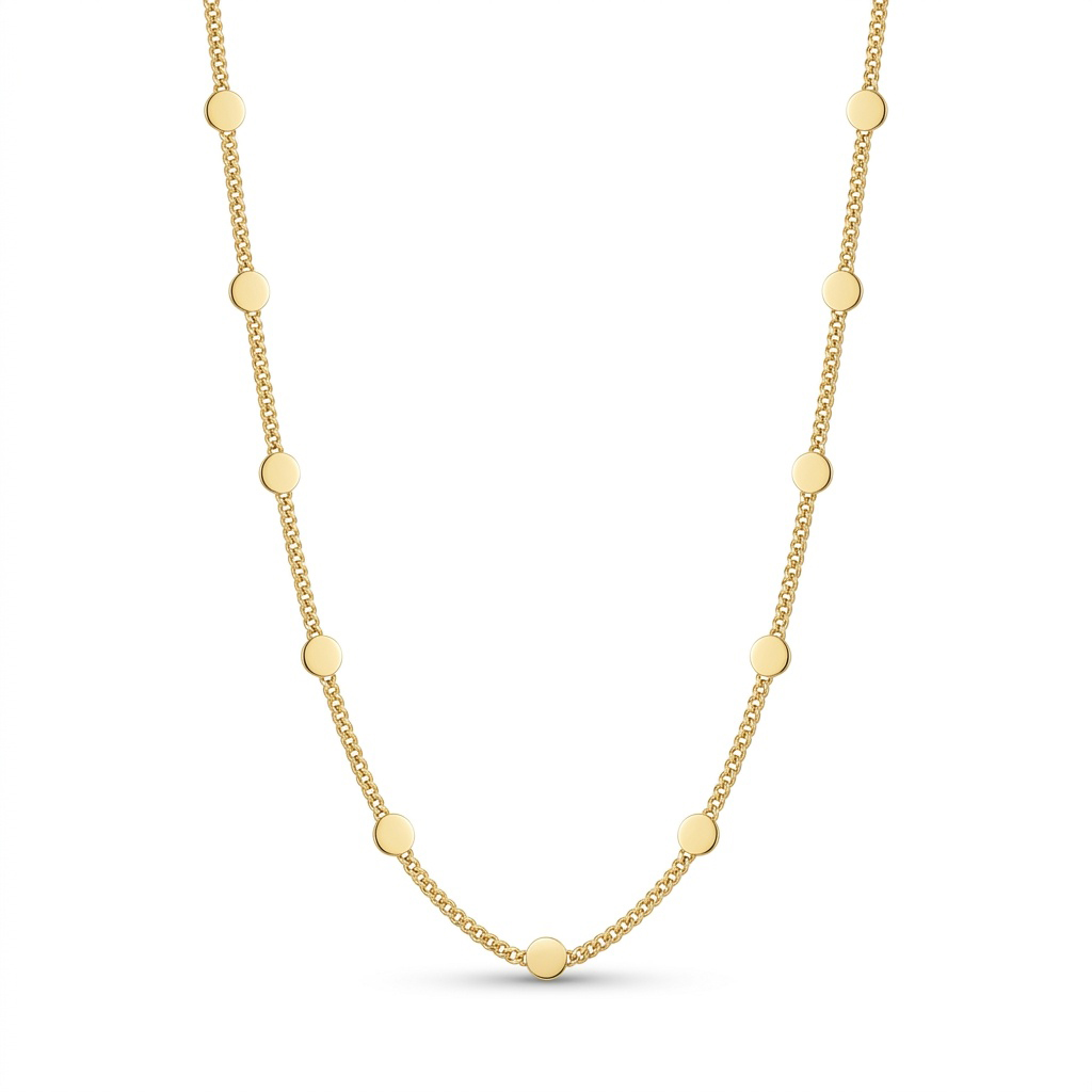 COLAR INFANTIL CHAPAS REDONDAS LISAS DOURADO