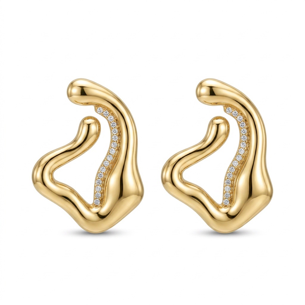BRINCO ORGANICO MICRO ZIRCONIA DOURADO