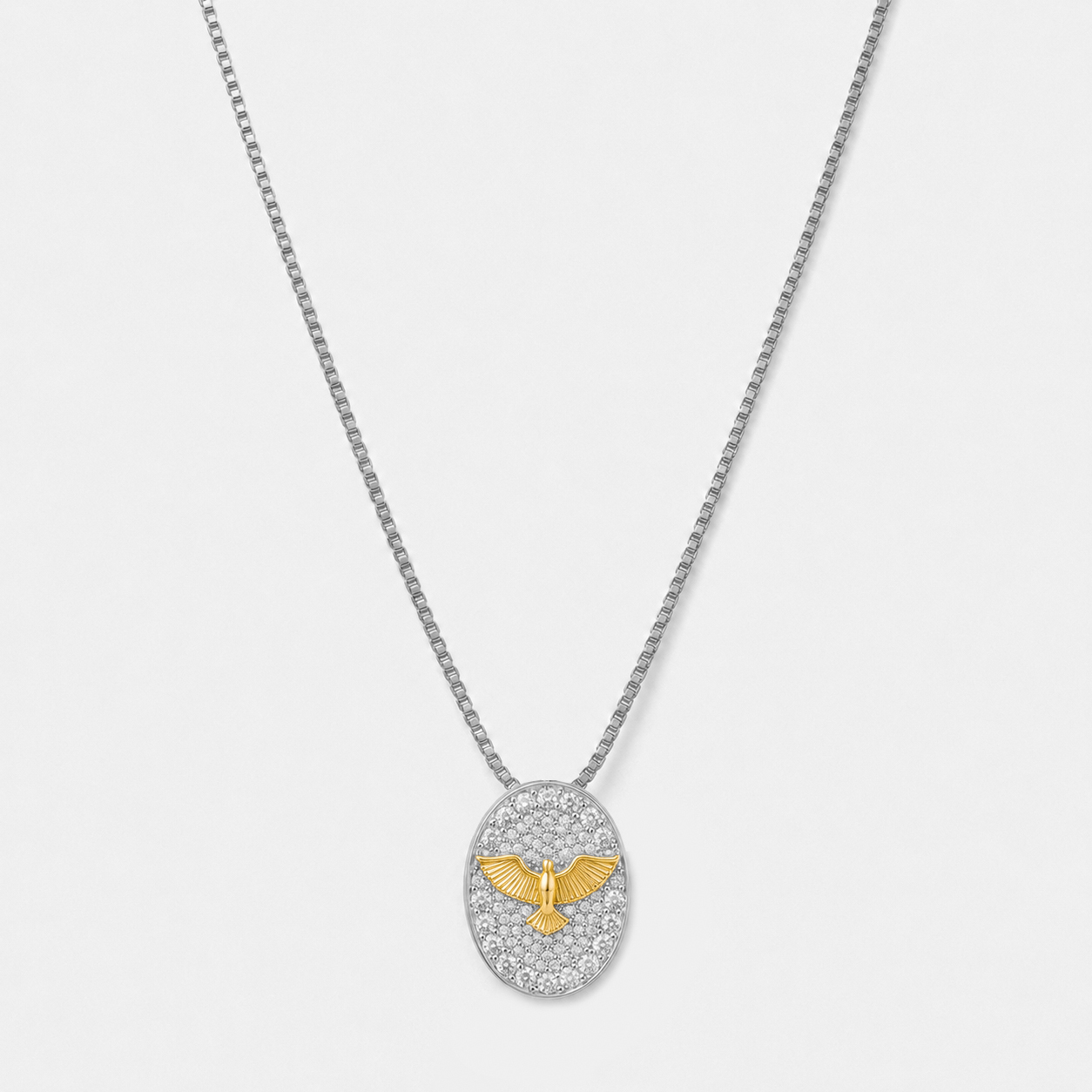 COLAR ESPIRITO SANTO MICRO ZIRCONIA BICOLOR