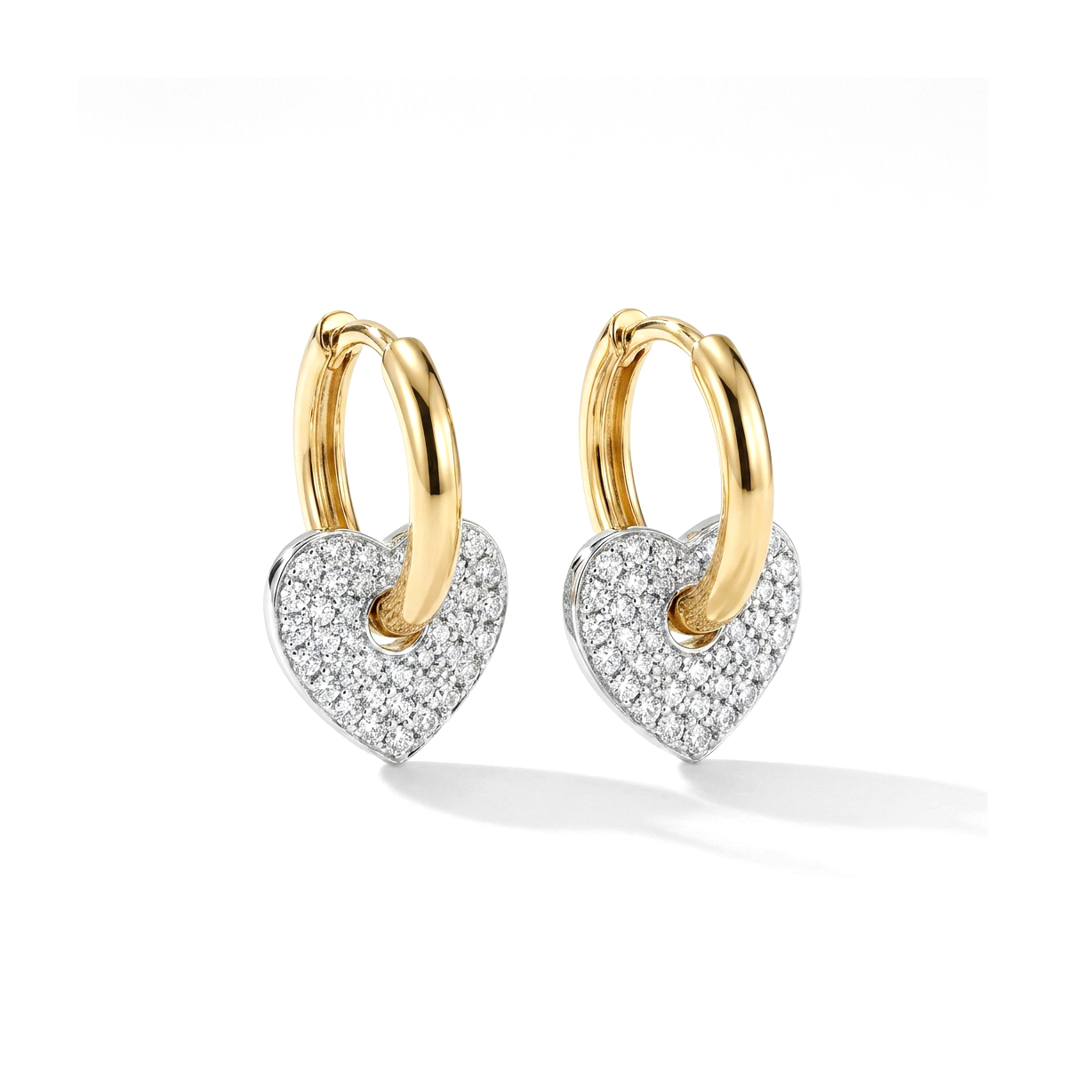 BRINCO ARGOLA CORACAO MICRO ZIRCONIA BICOLOR