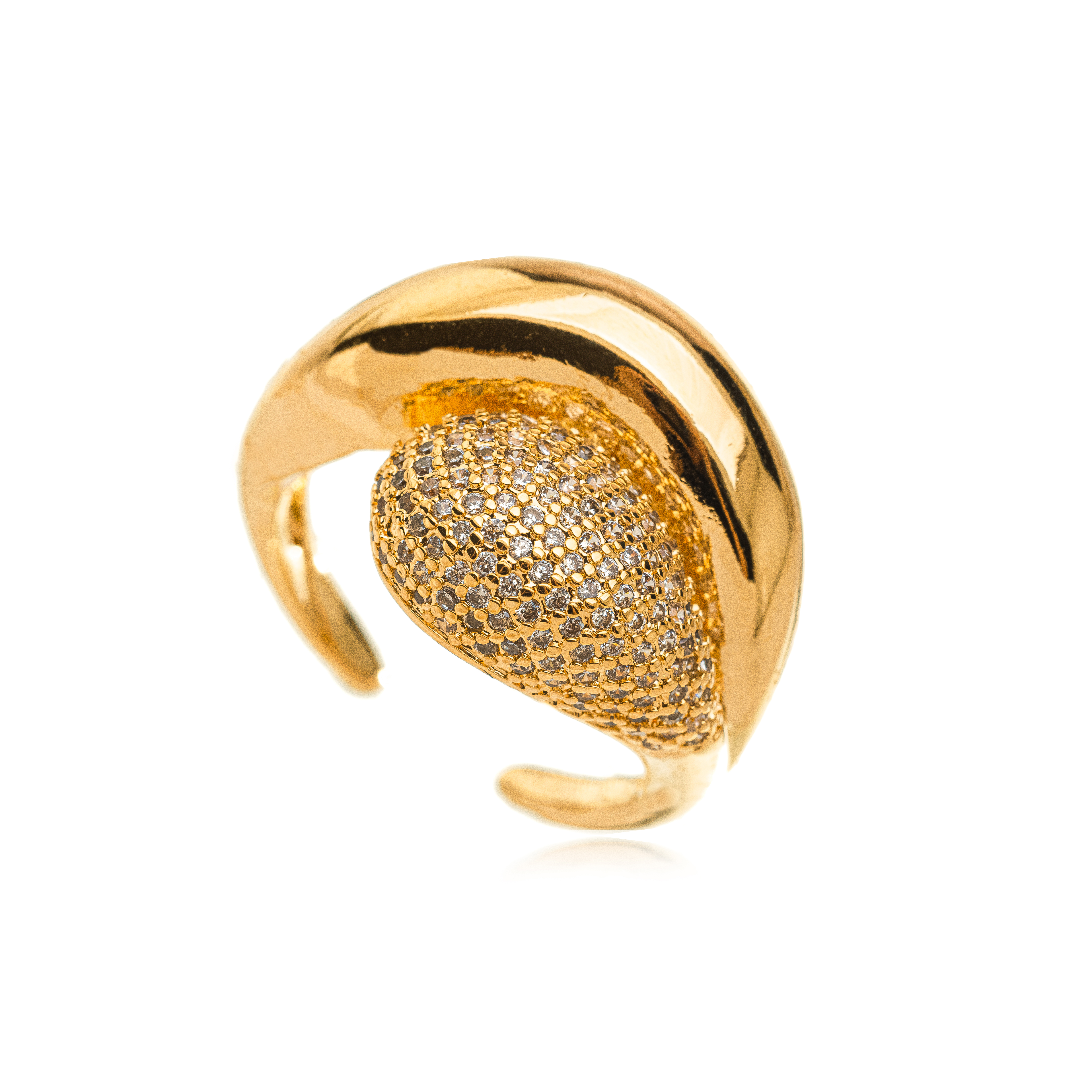 ANEL MICRO ZIRCONIA DOURADO REGULAVEL