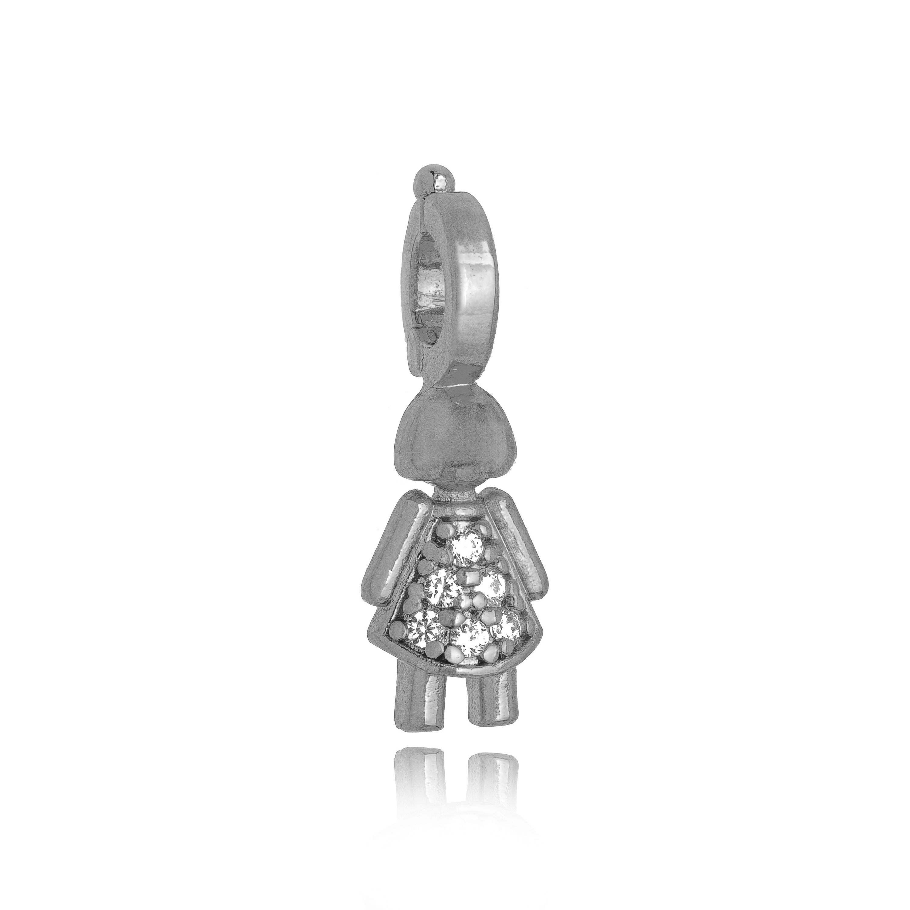 PINGENTE MENINA MCIRO ZIRCONIA BRANCO