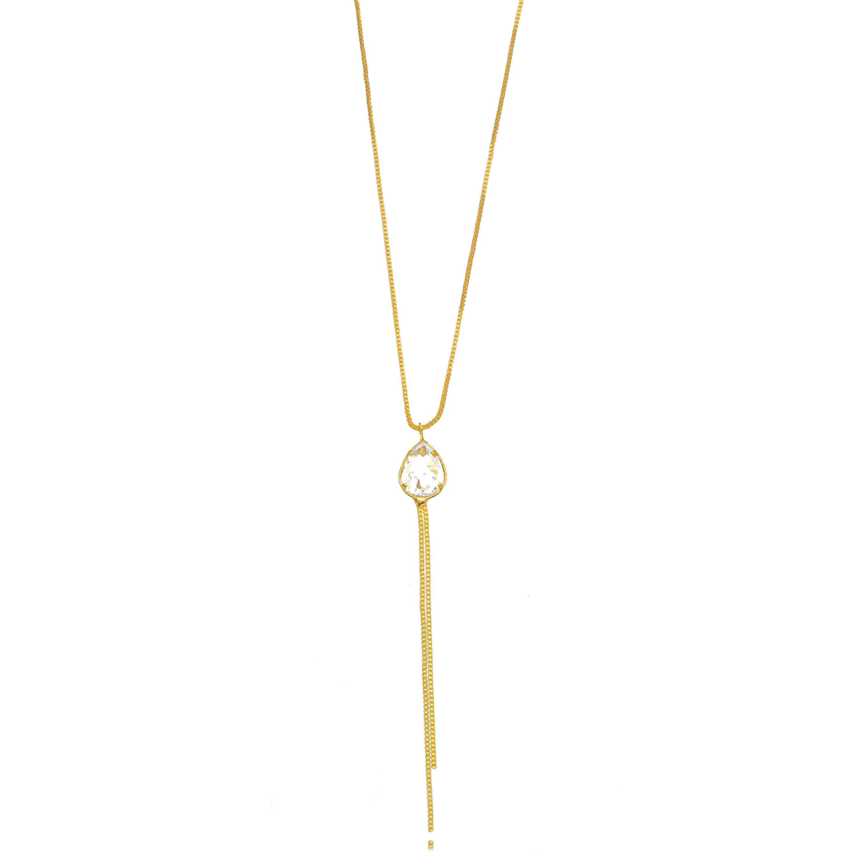 COLAR GRAVATA GOTA CRISTAL DOURADO