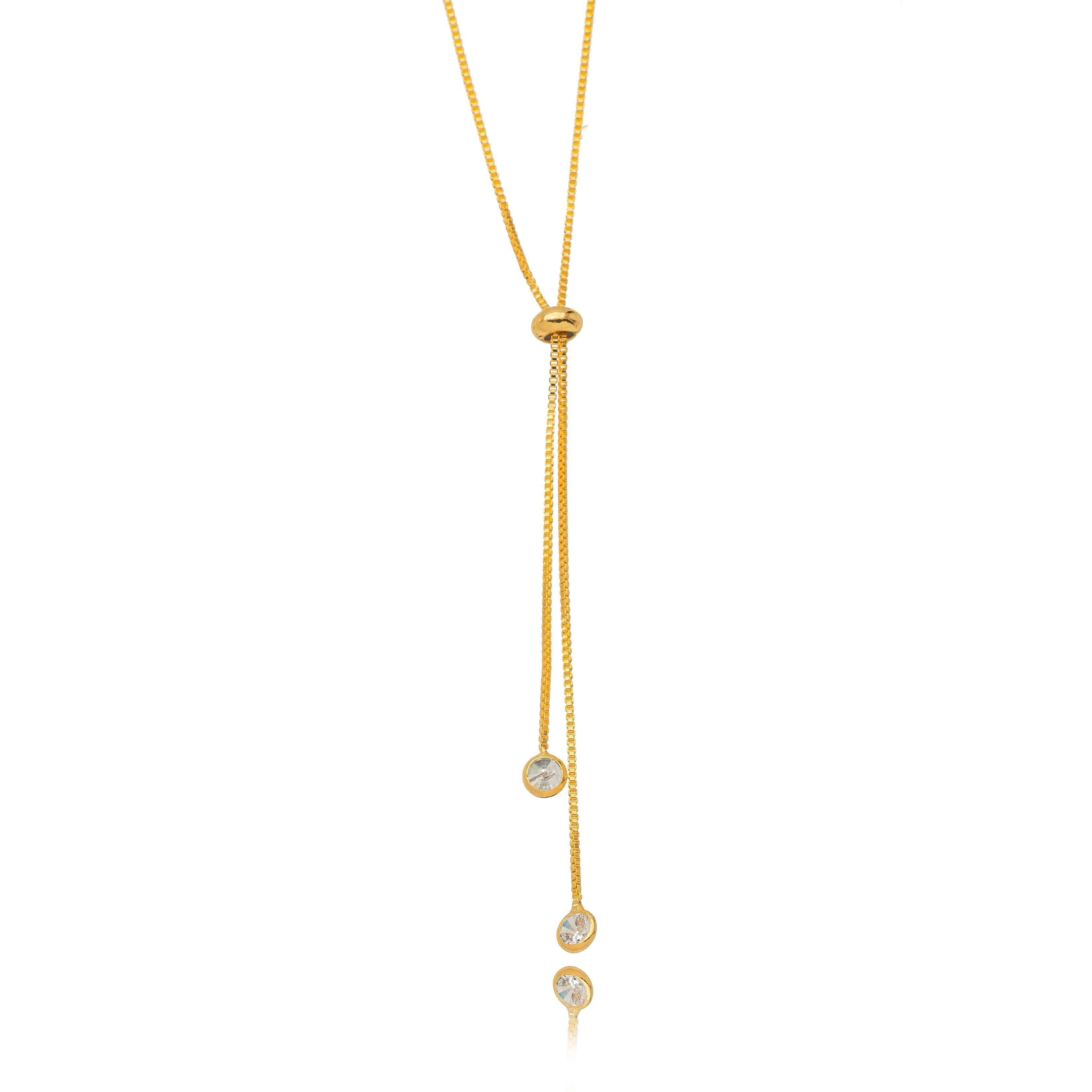 COLAR GRAVATA PONTO DE LUZ DOURADO