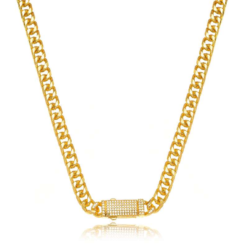 COLAR ELOS FECHO MICRO ZIRCONIA DOURADO