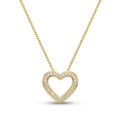 COLAR CORAÇÃO MICROZIRCONIA DOURADO 