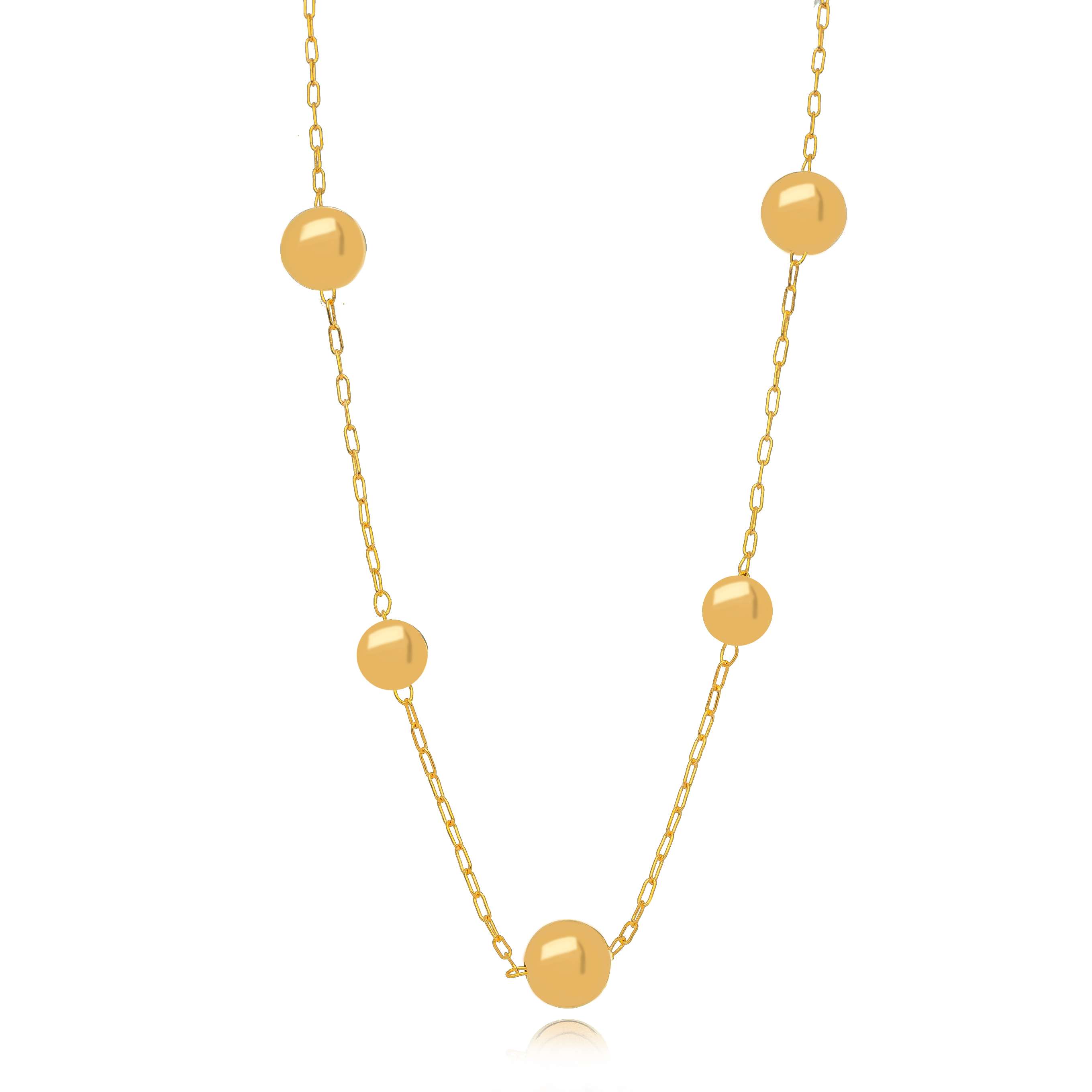 CHOKER BOLAS LISAS DOURADO