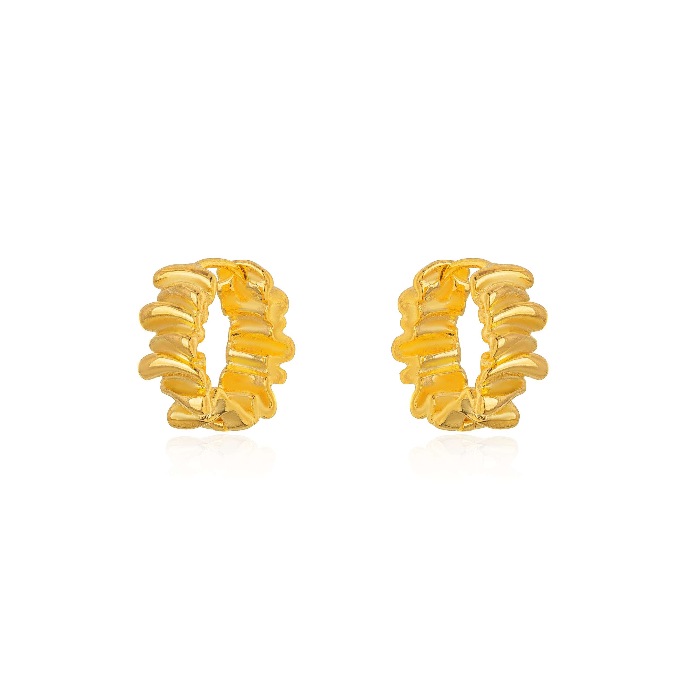 BRINCO ARGOLA DETALHADA LISA DOURADO